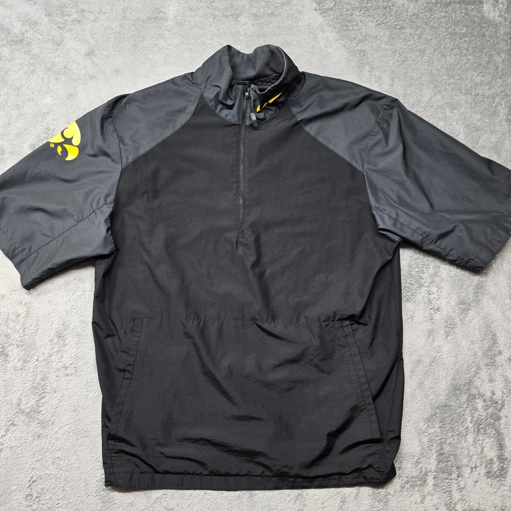 Nike Iowa Hawkeyes Mens‎ Black Short Sleeve 1/4 Zip Windbreaker Jacket XL 27643X